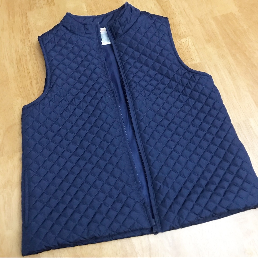 Girls Gymboree navy puffer vest size 7/8
